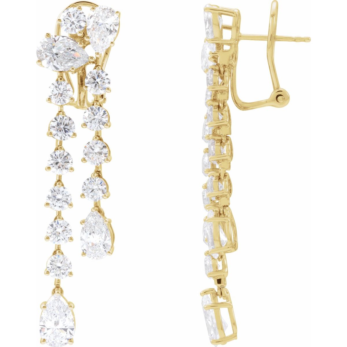 9 1/2 CTW Lab-Grown Diamond Dangle Earrings in 14k yellow gold