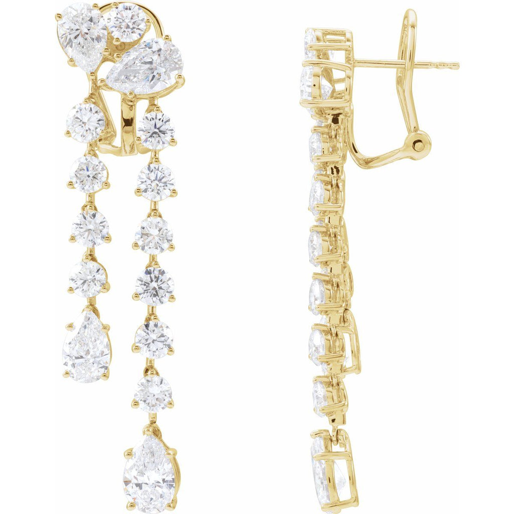 9 1/2 CTW Lab-Grown Diamond Dangle Earrings in 14k yellow gold