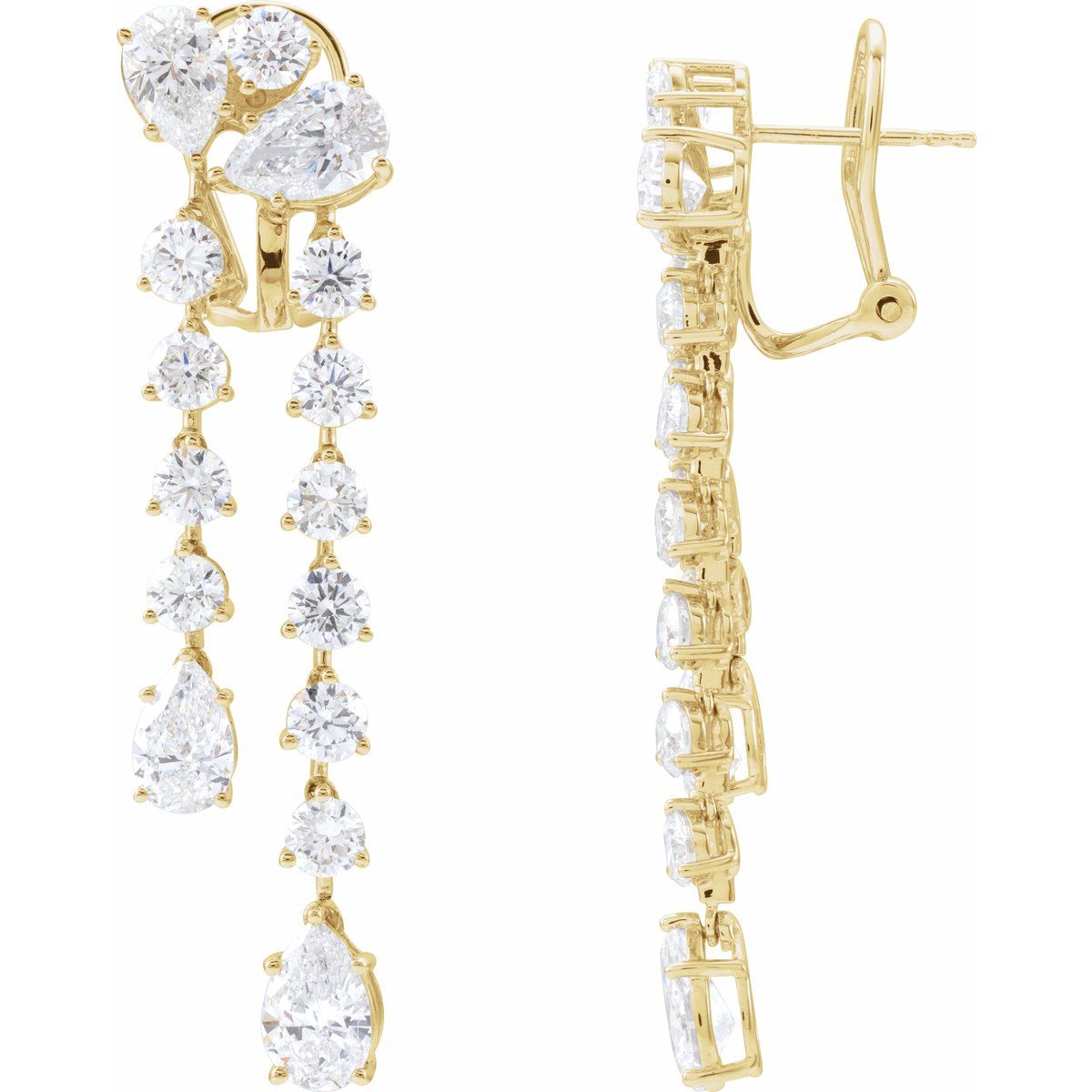 9 1/2 CTW Lab-Grown Diamond Dangle Earrings in 14k yellow gold