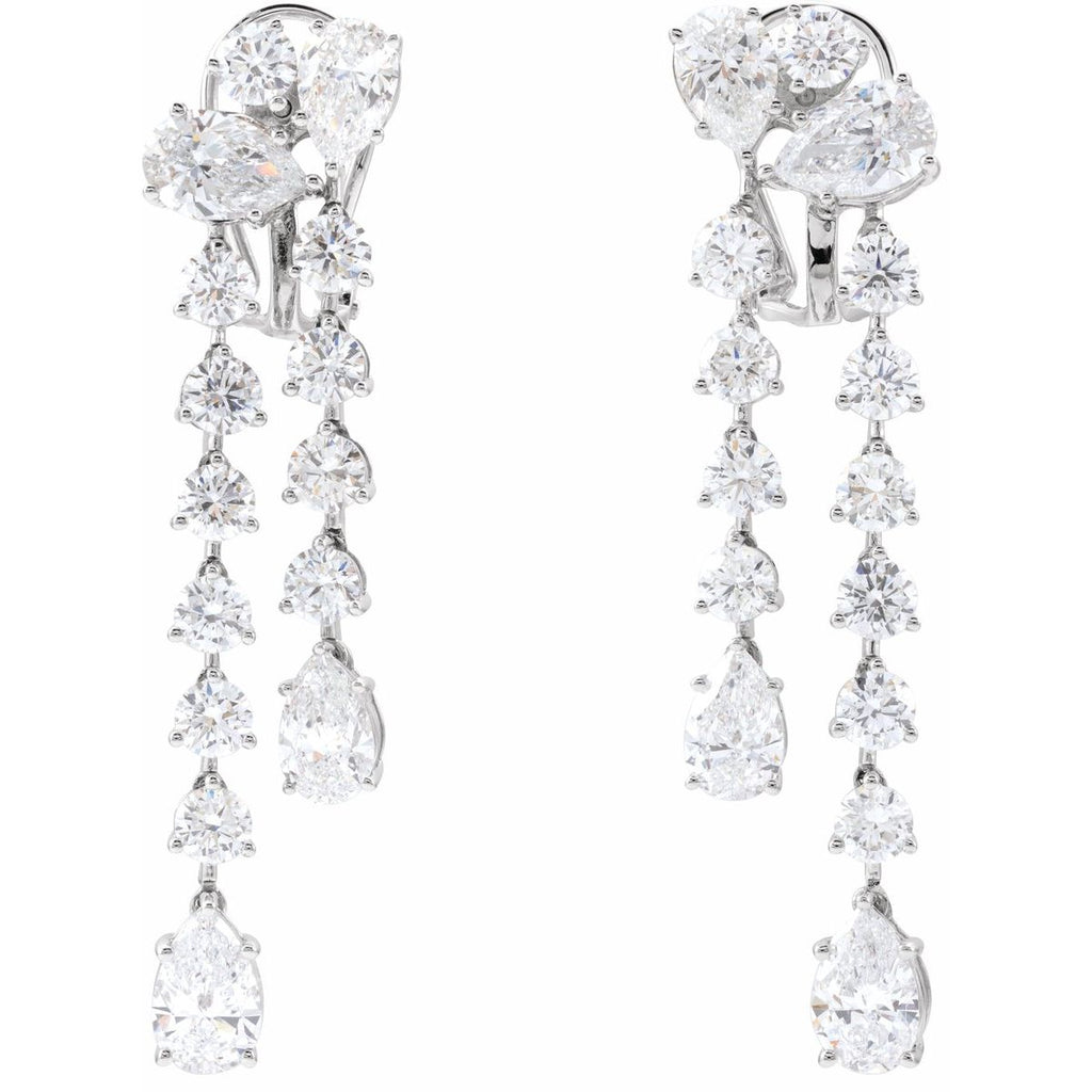 9 1/2 CTW Lab-Grown Diamond Dangle Earrings in 14k white gold