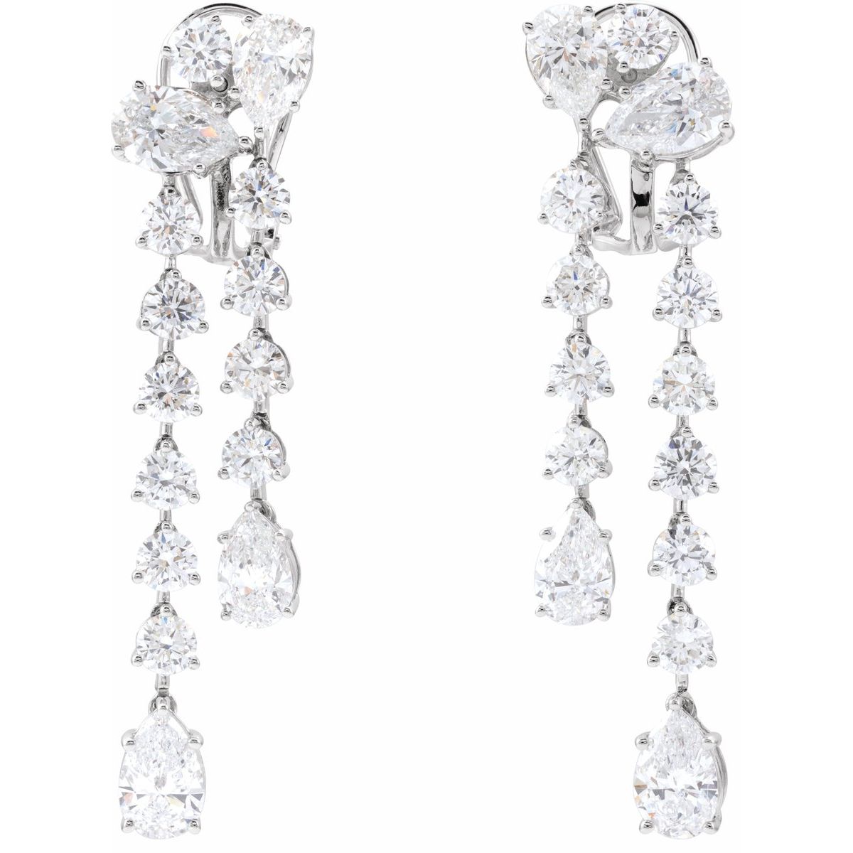9 1/2 CTW Lab-Grown Diamond Dangle Earrings in 14k white gold