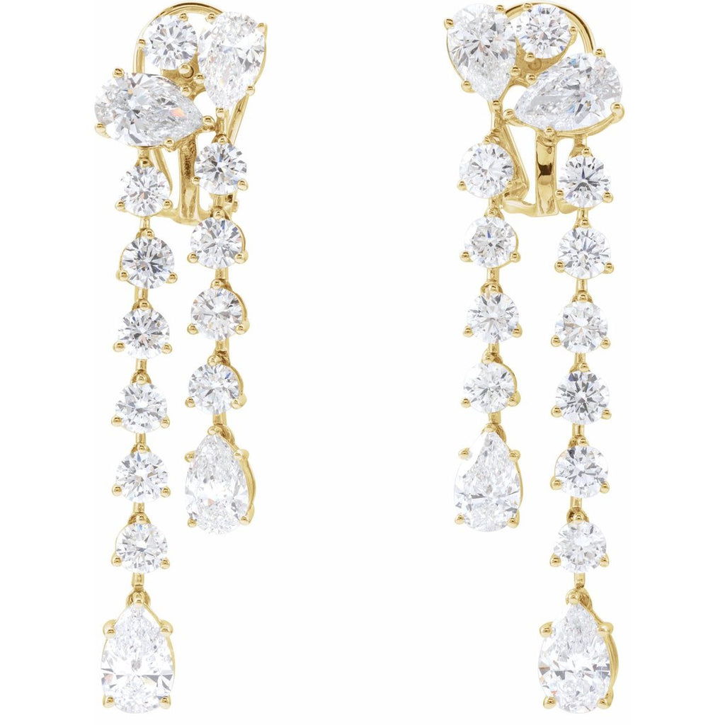 9 1/2 CTW Lab-Grown Diamond Dangle Earrings in 14k yellow gold