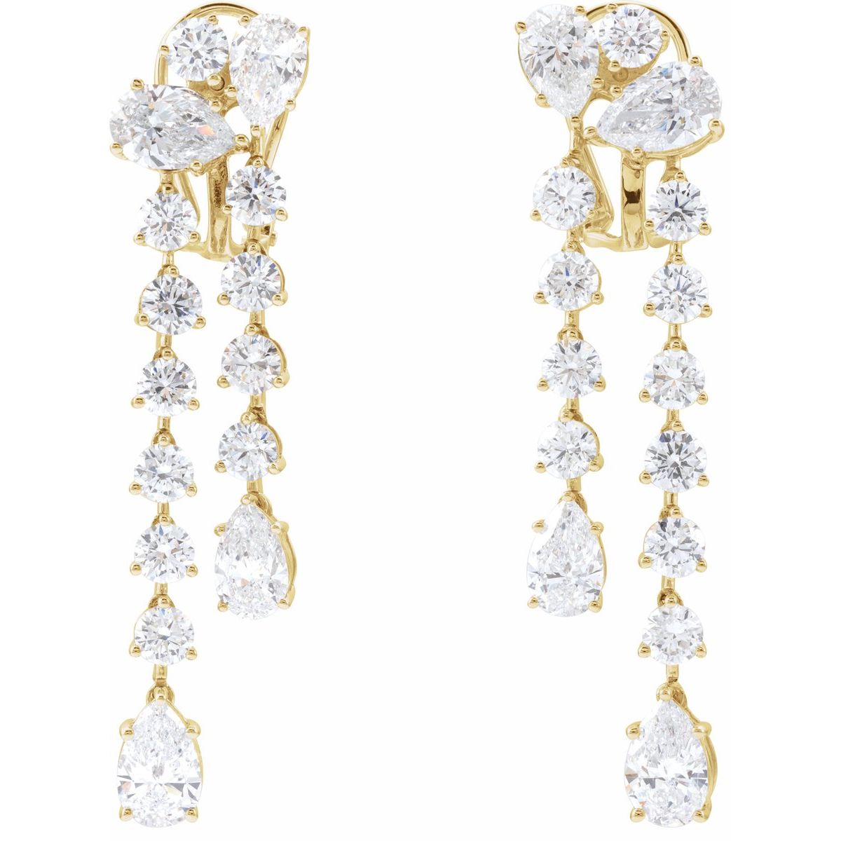 9 1/2 CTW Lab-Grown Diamond Dangle Earrings in 14k yellow gold