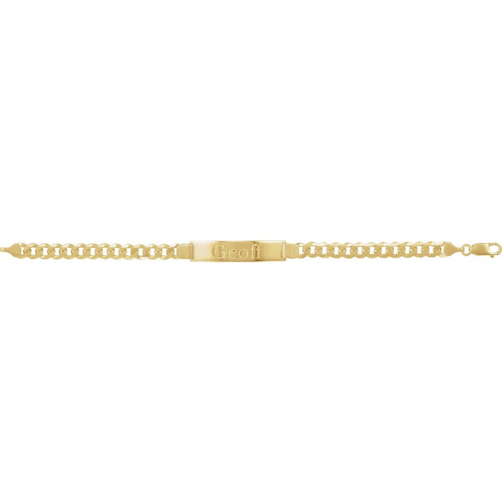 Curb Identification Bracelet in 14k yellow gold