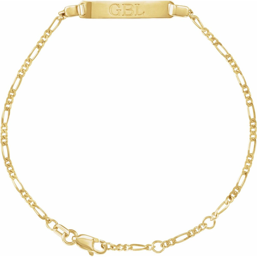 Adjustable Figaro Adjustable Identification Bracelet in 14k yellow gold