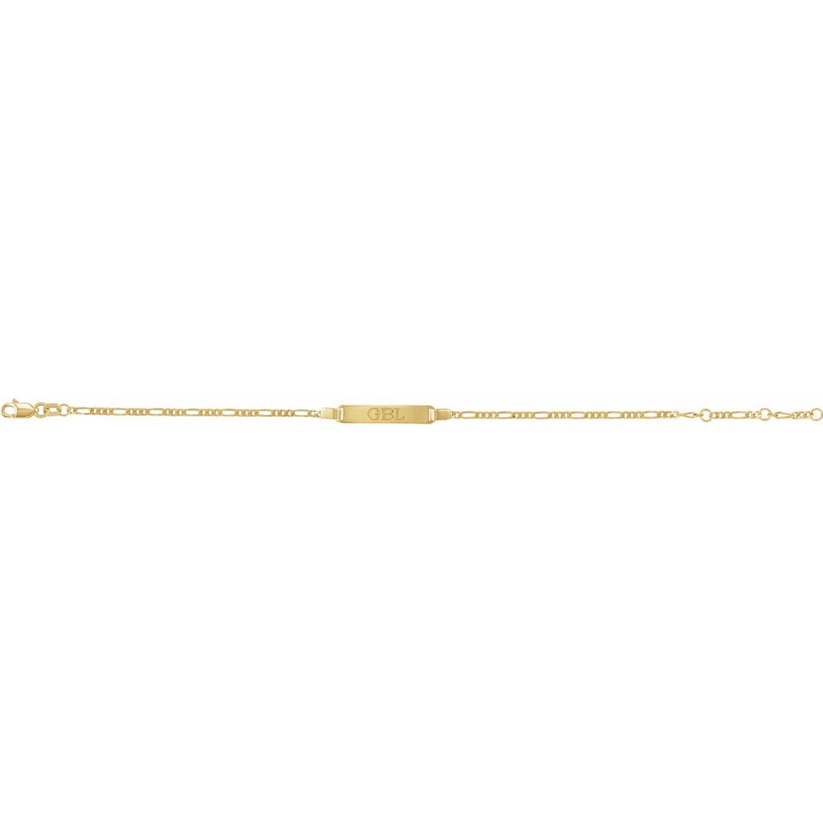 Adjustable Figaro Adjustable Identification Bracelet in 14k yellow gold