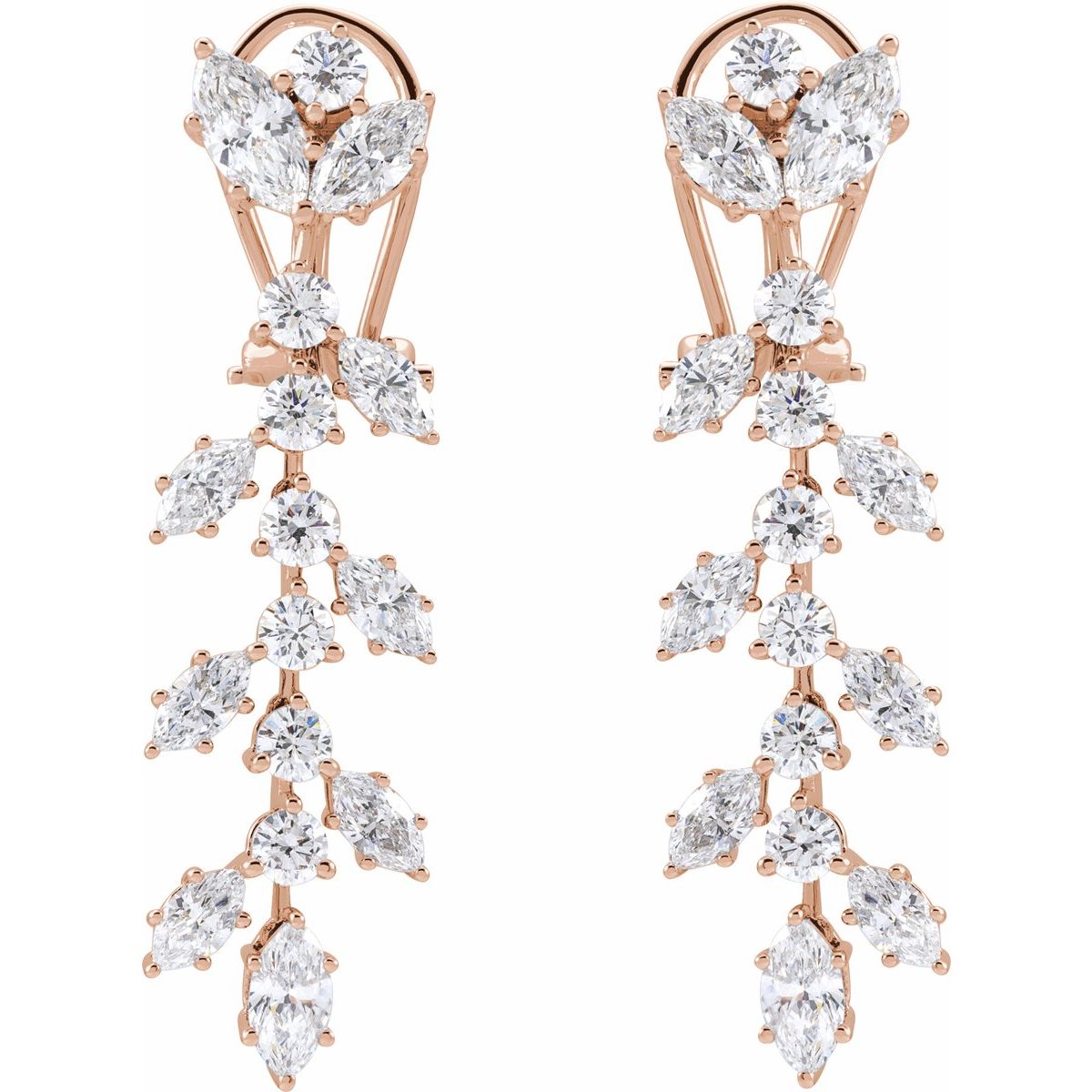 4 1/4 CTW Lab-Grown Diamond Earrings in 14k rose gold