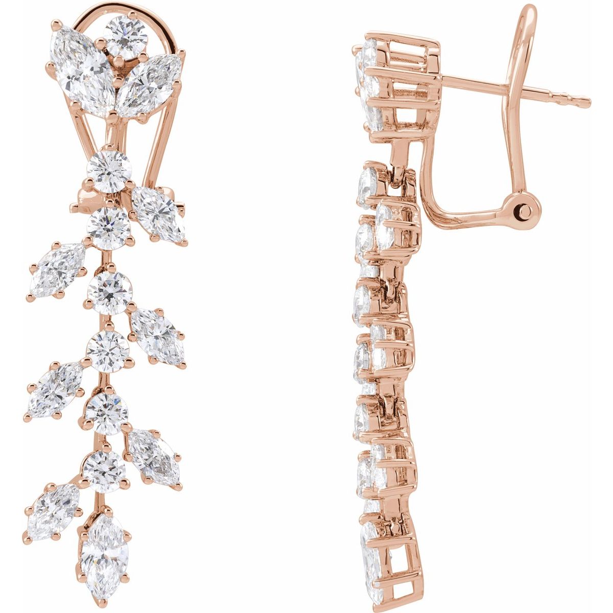 4 1/4 CTW Lab-Grown Diamond Earrings in 14k rose gold