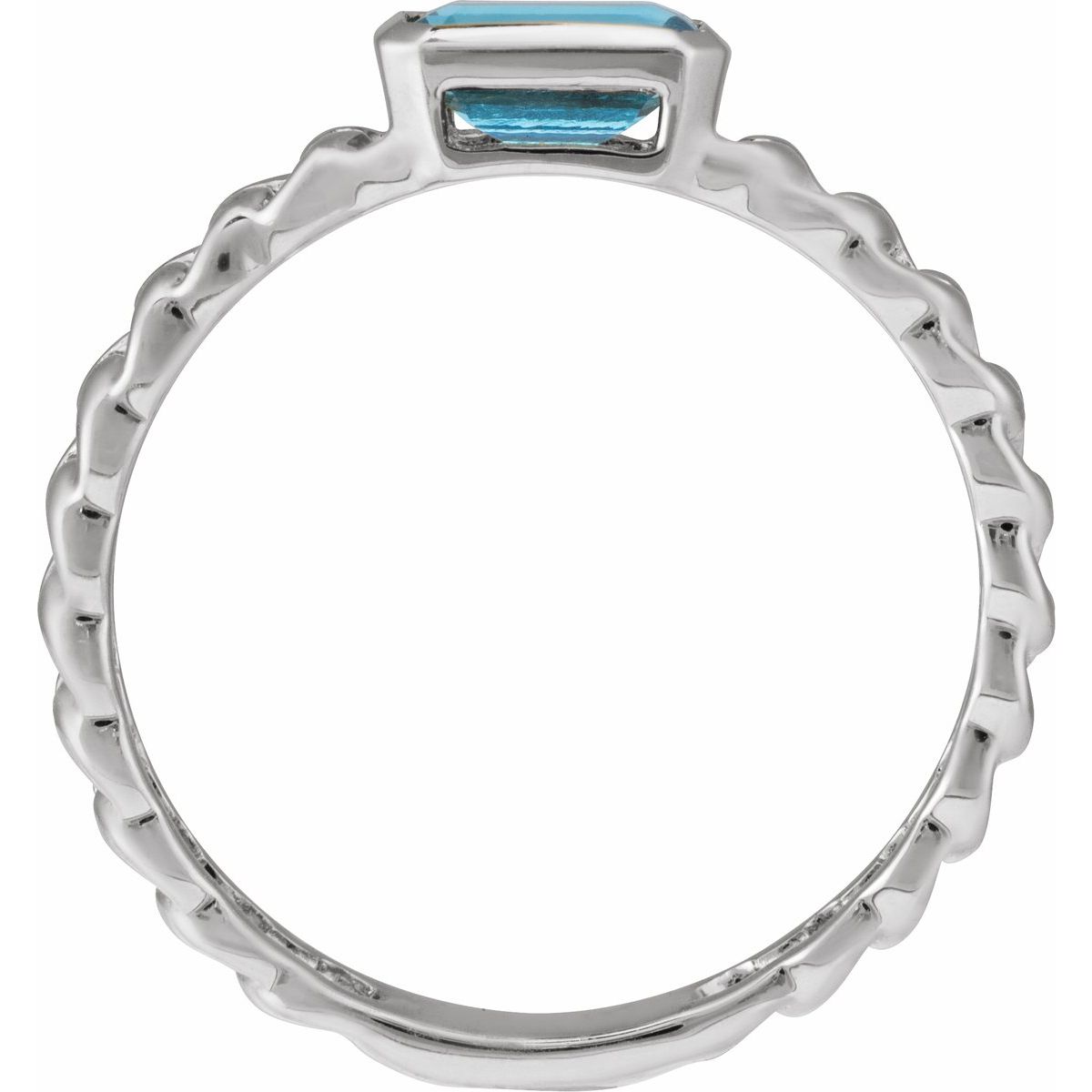 Natural Sky Blue Topaz Ring in 14k white gold