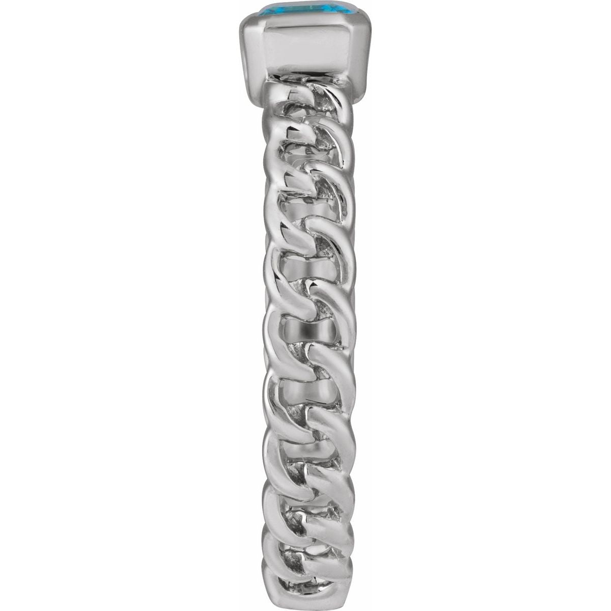 Natural Sky Blue Topaz Ring in 14k white gold