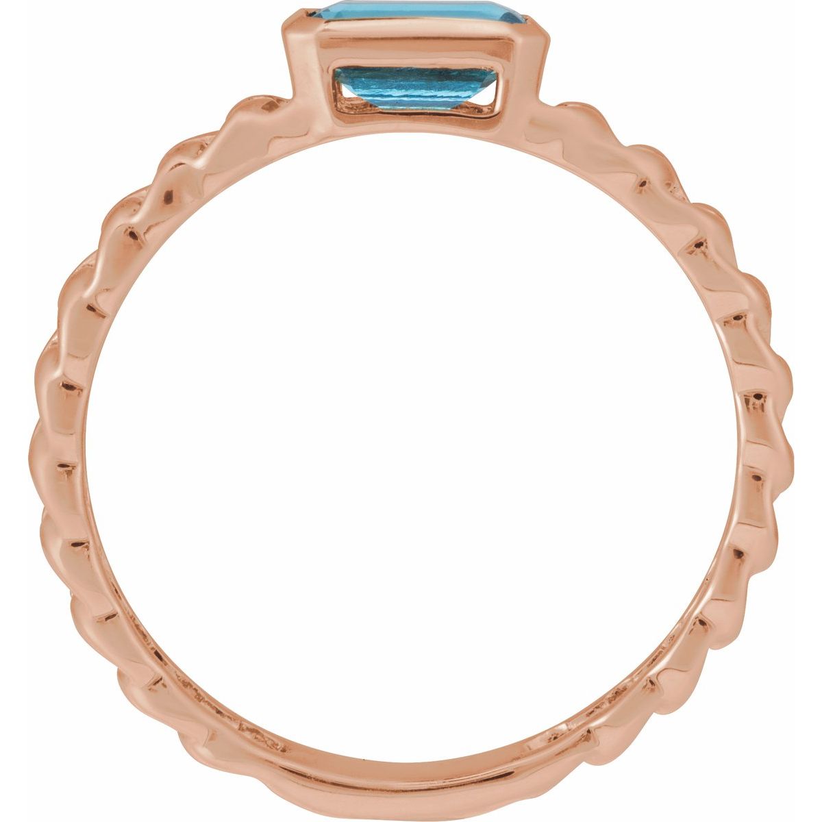 Natural Sky Blue Topaz Ring in 14k rose gold