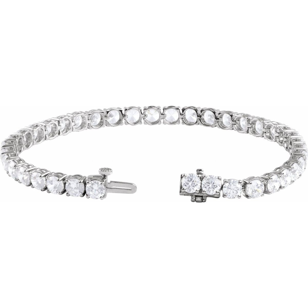 12 CTW Lab-Grown Diamond Line Bracelet in 14k white gold