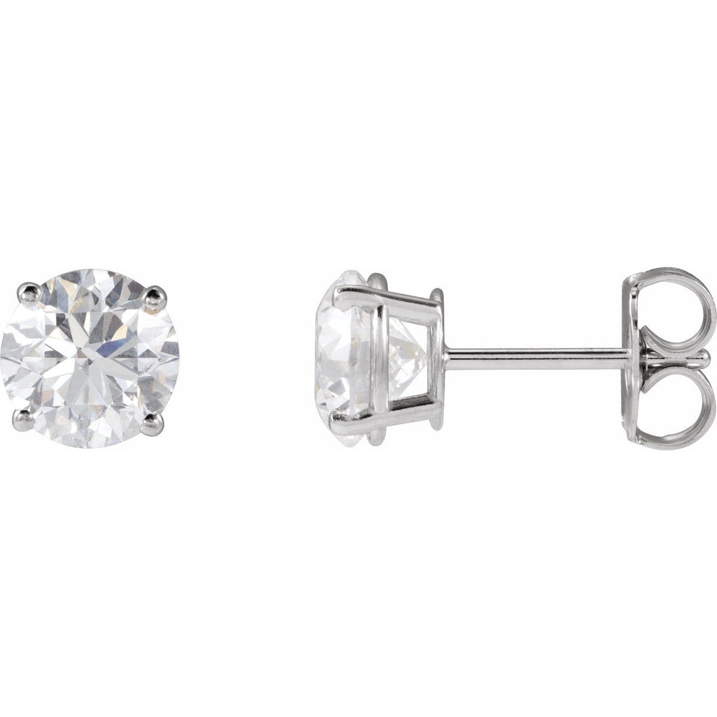 Natural Diamond Four-Prong Stud Earrings
