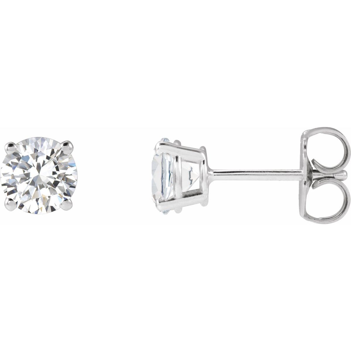 Lab-Grown Diamond Four-Prong Stud Earrings in 14k white gold
