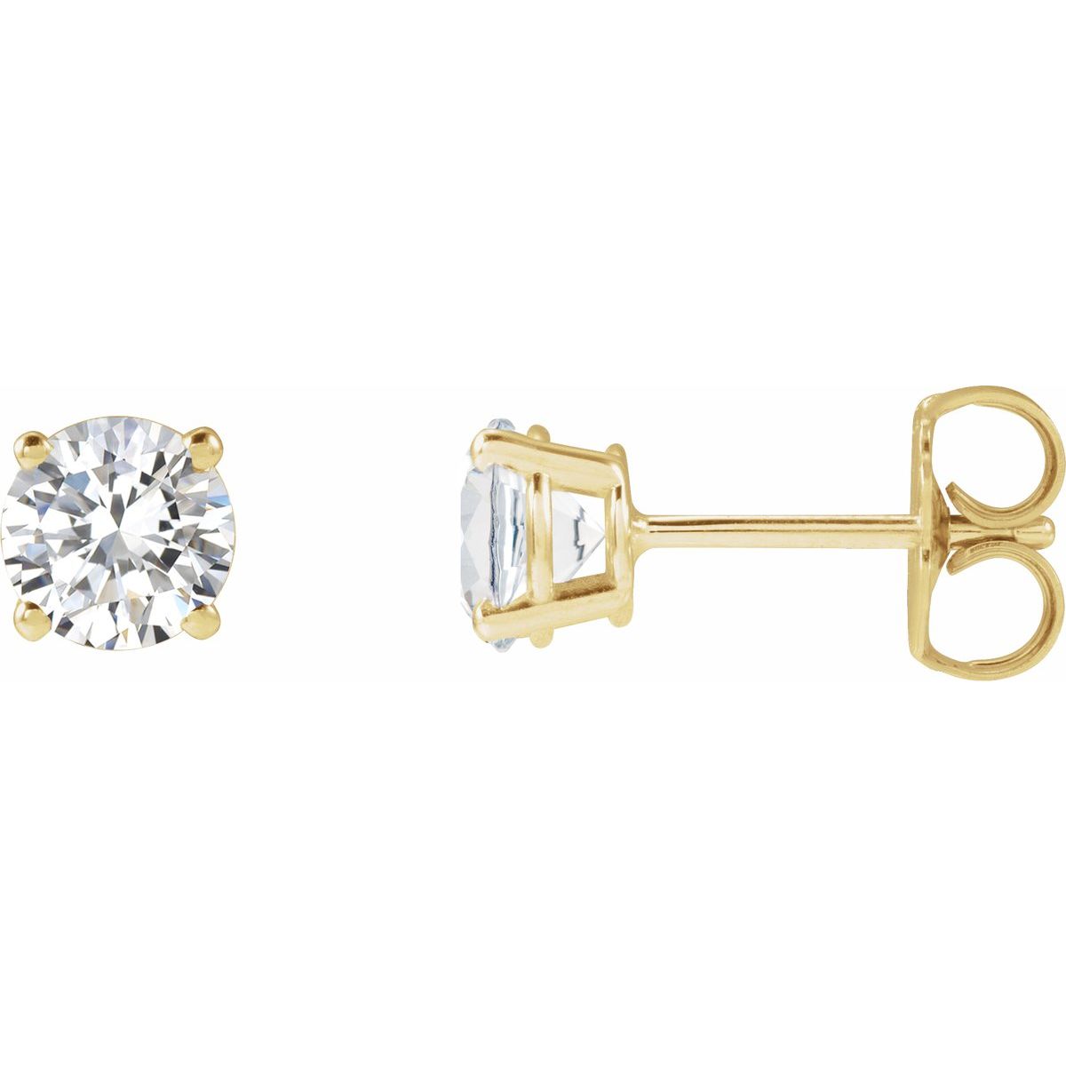 Lab-Grown Diamond Four-Prong Stud Earrings in 14k yellow gold