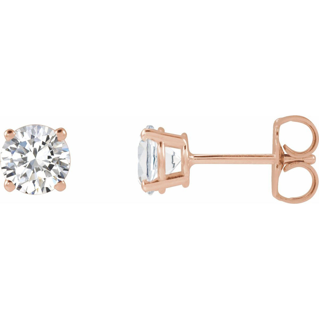 Lab-Grown Diamond Four-Prong Stud Earrings in 14k rose gold