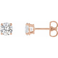 Lab-Grown Diamond Four-Prong Stud Earrings in 14k rose gold