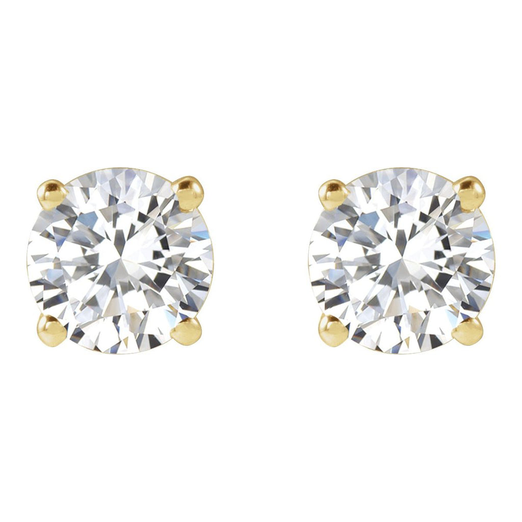 Lab-Grown Diamond Four-Prong Stud Earrings in 14k yellow gold