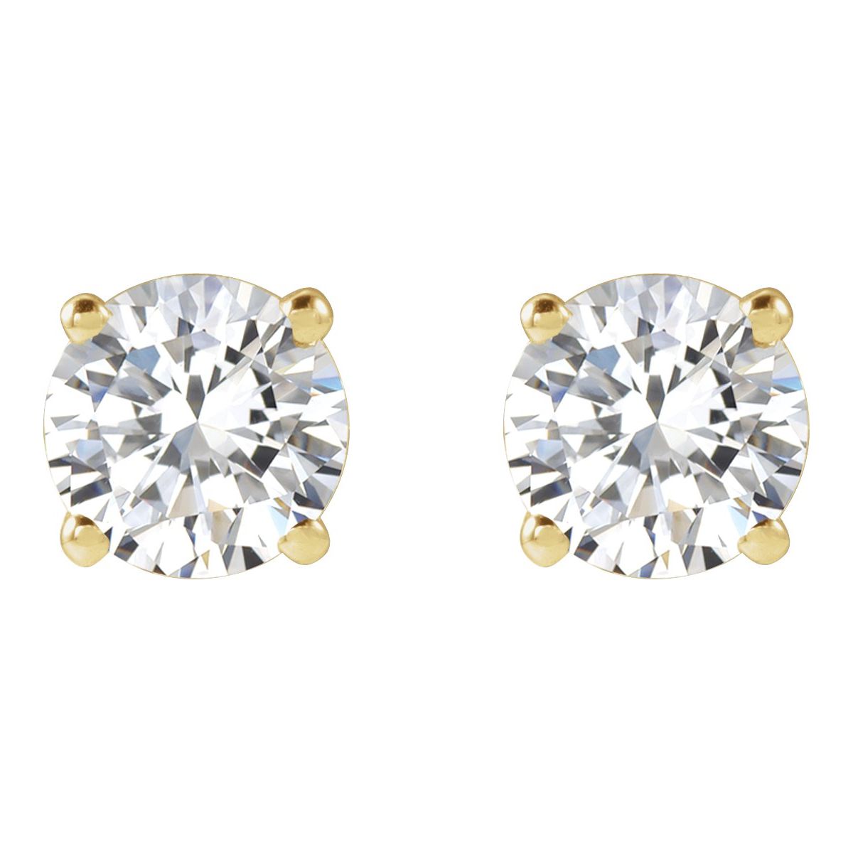 Lab-Grown Diamond Four-Prong Stud Earrings in 14k yellow gold