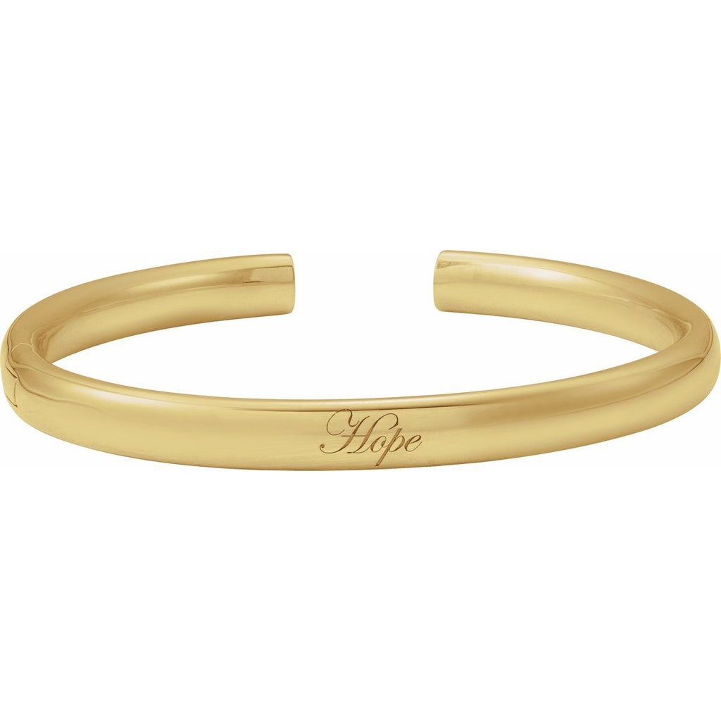 6 mm Hinged Cuff Bracelet in 14k yellow gold