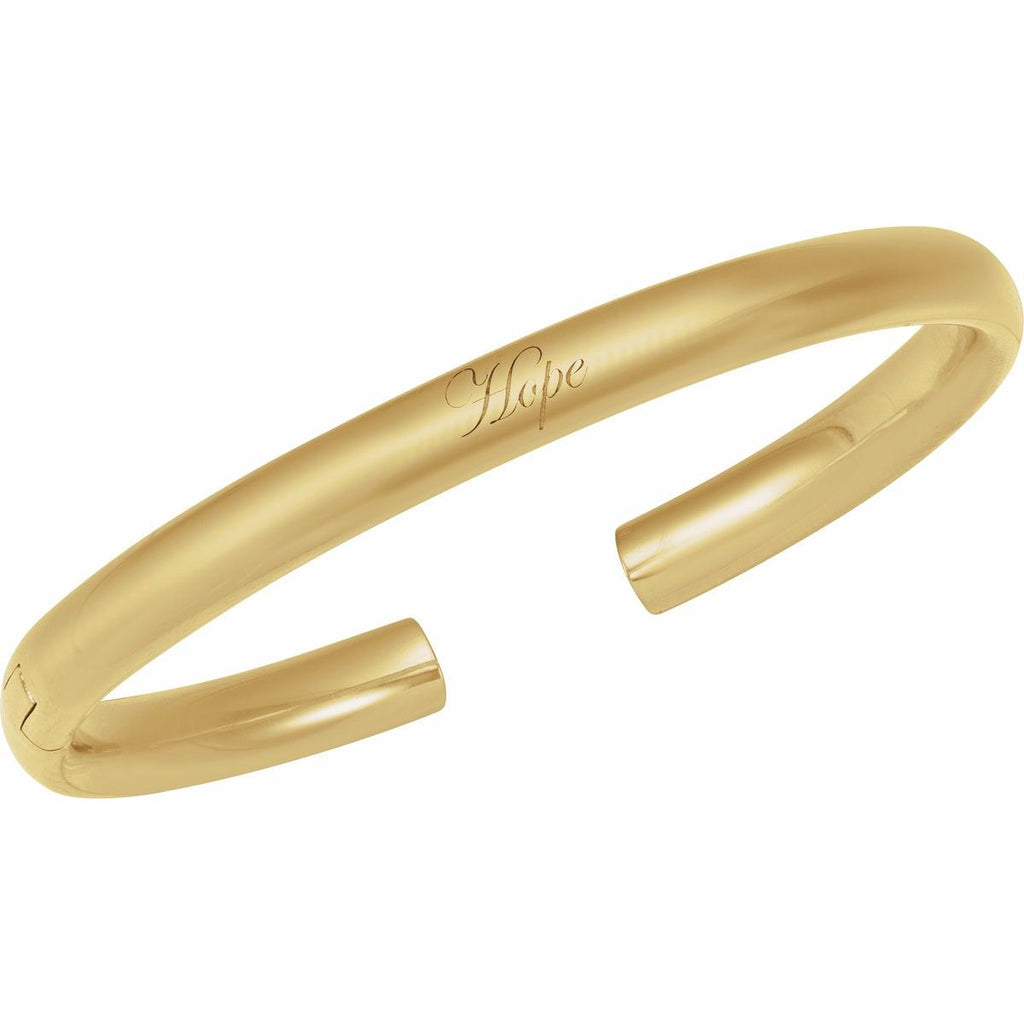 6 mm Hinged Cuff Bracelet in 14k yellow gold