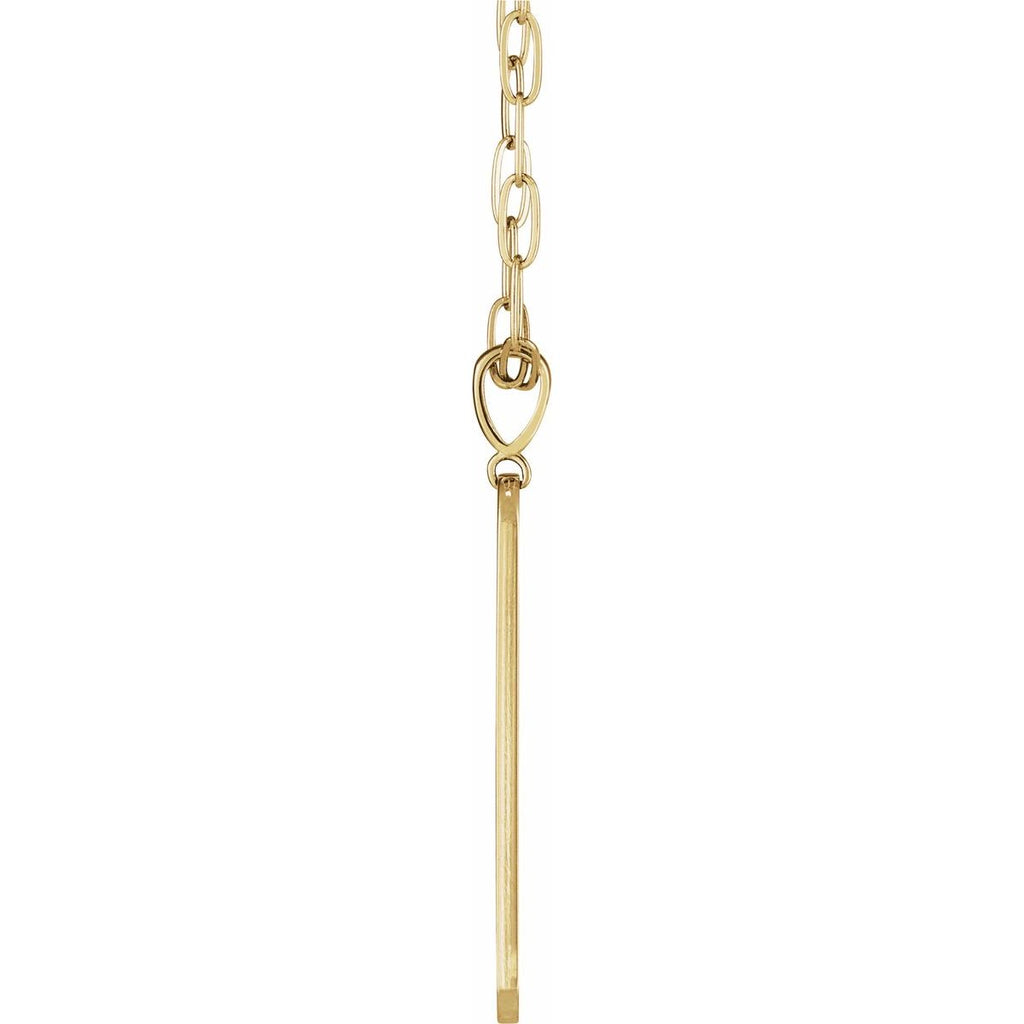 .0075 CTW Natural Diamond Engravable Bar Necklace in 14k yellow gold