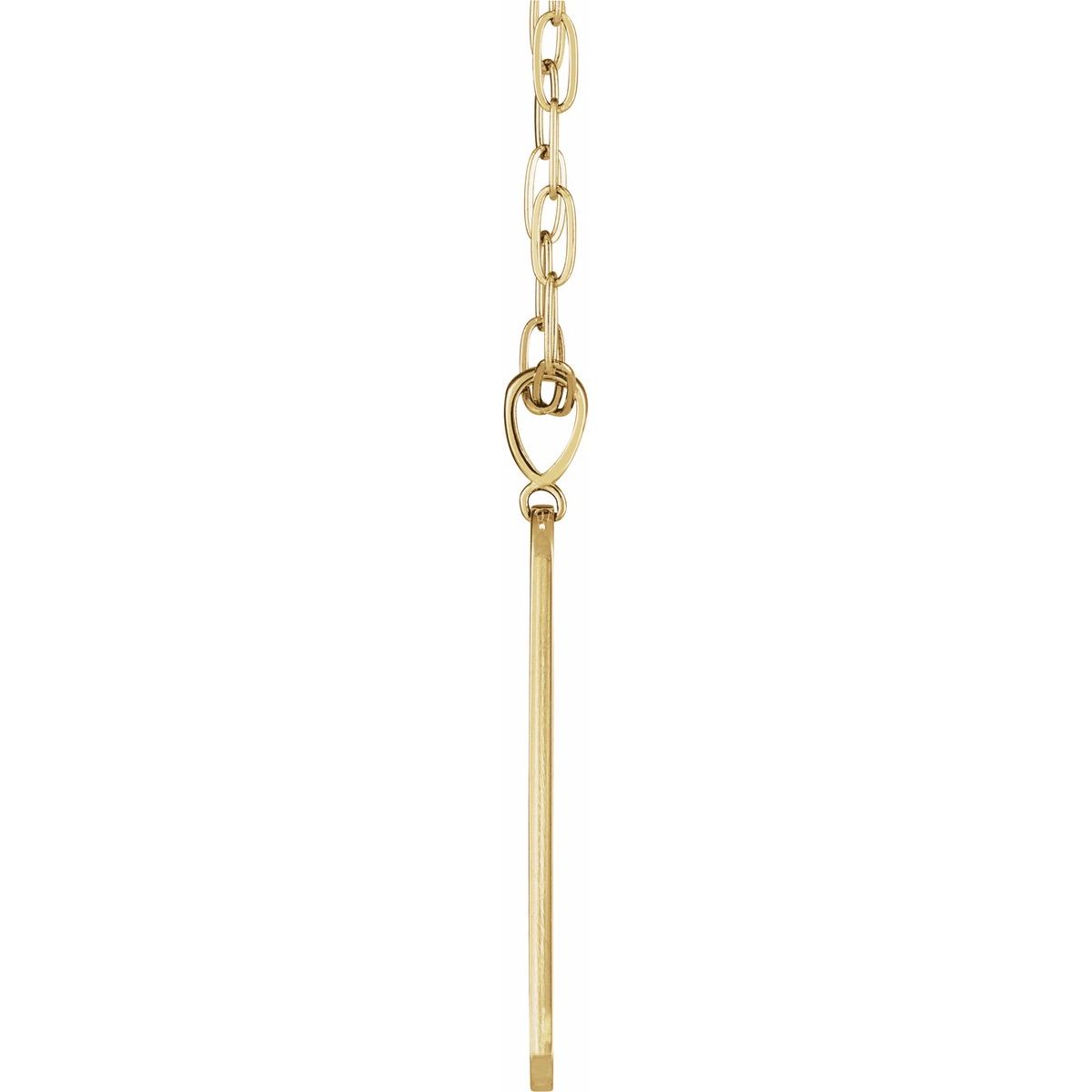 .0075 CTW Natural Diamond Engravable Bar Necklace in 14k yellow gold