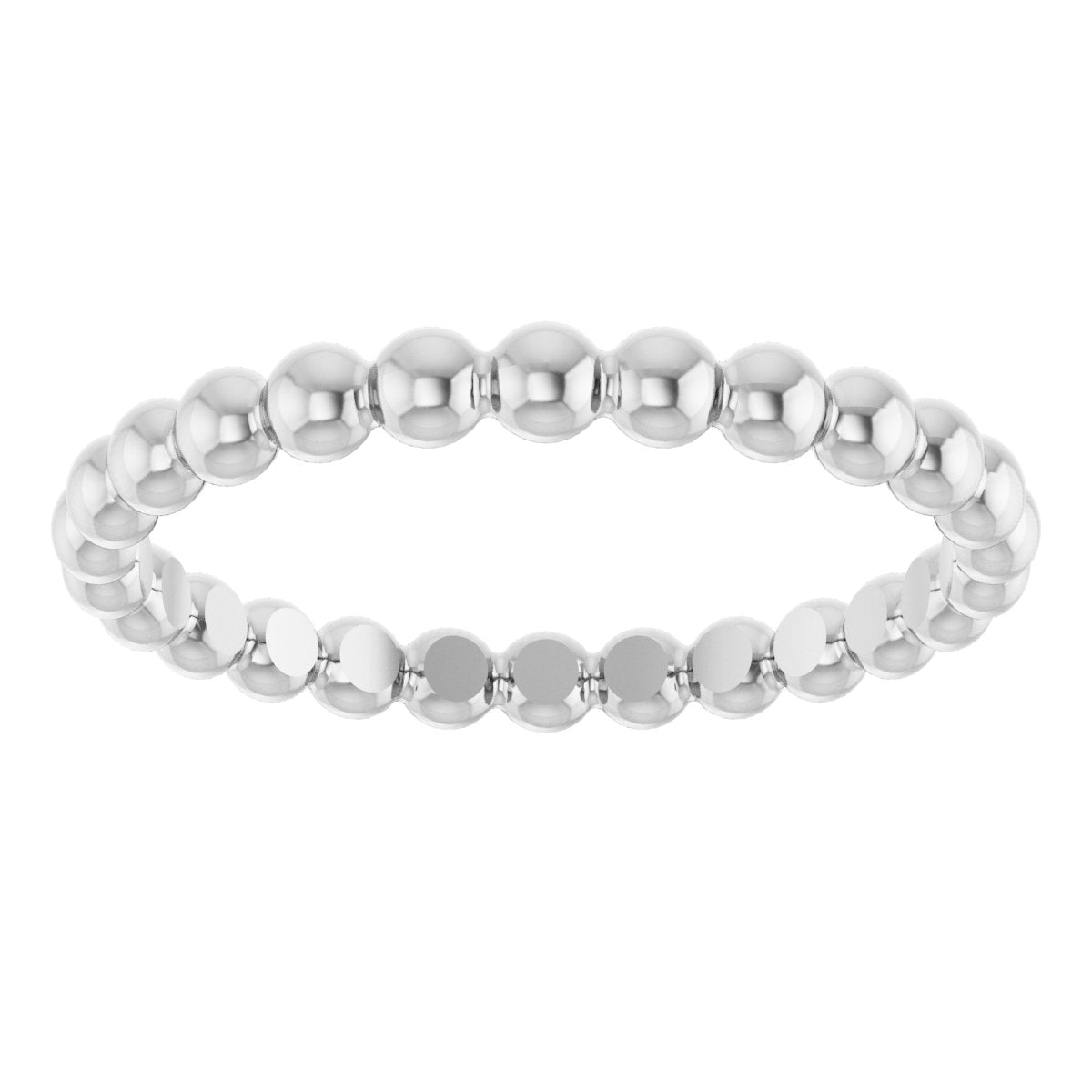 Beaded Stackable Ring in platinum