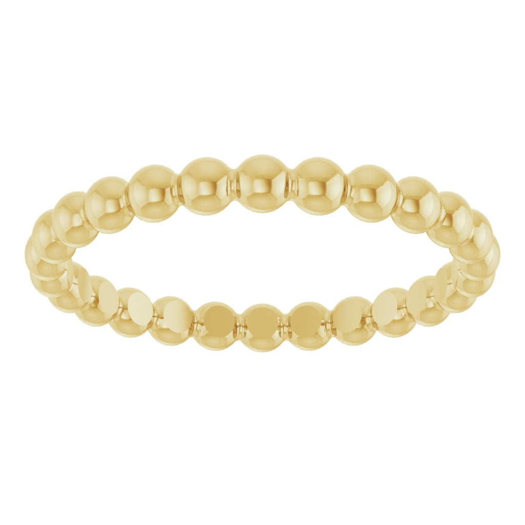 Beaded Stackable Ring in 18k yellow gold