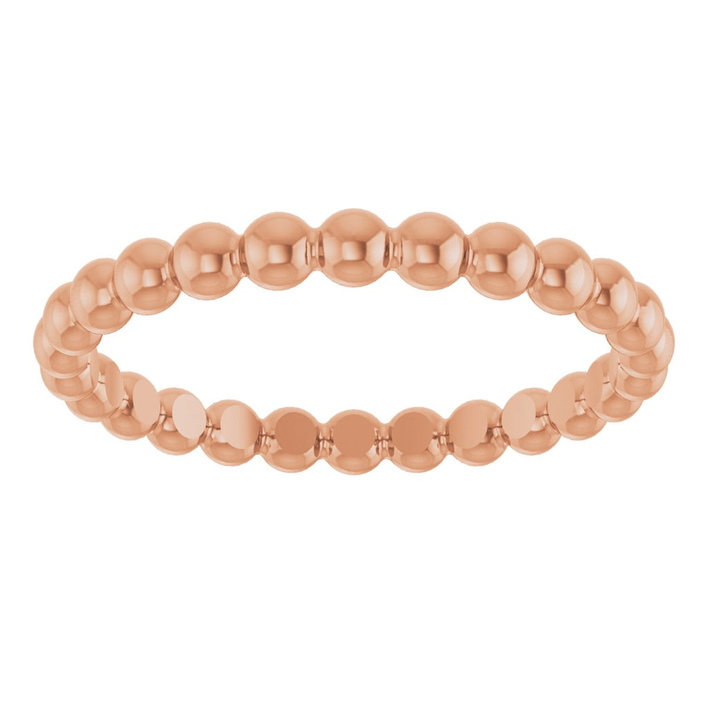 Beaded Stackable Ring in 14k rose gold