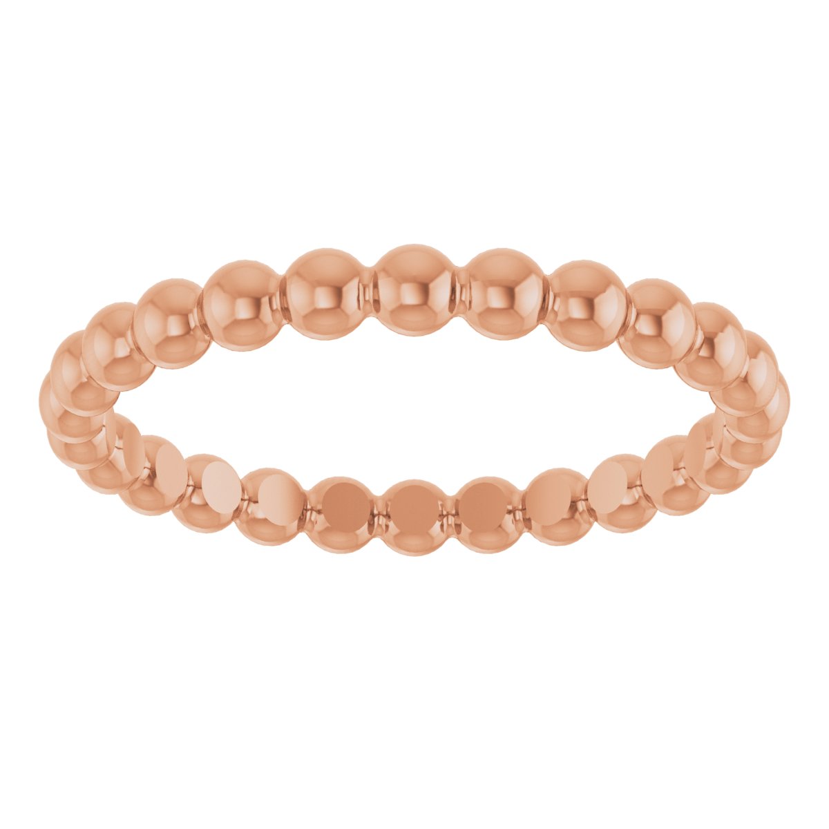 Beaded Stackable Ring in 14k rose gold