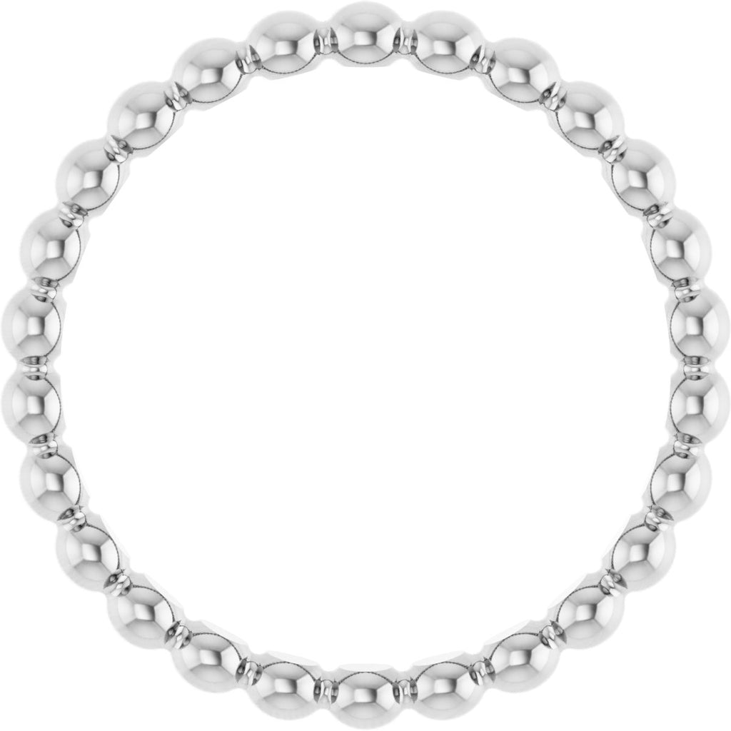 Beaded Stackable Ring in platinum