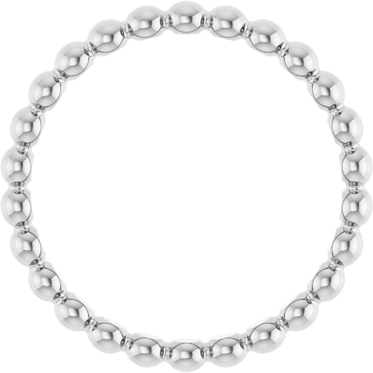 Beaded Stackable Ring in platinum