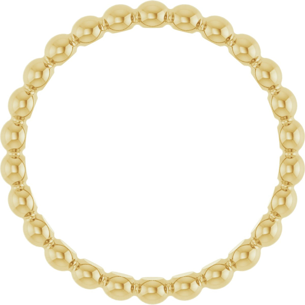 Beaded Stackable Ring in 18k yellow gold