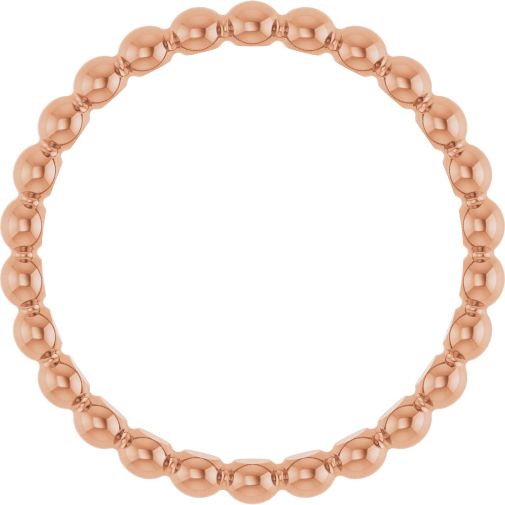 Beaded Stackable Ring in 14k rose gold