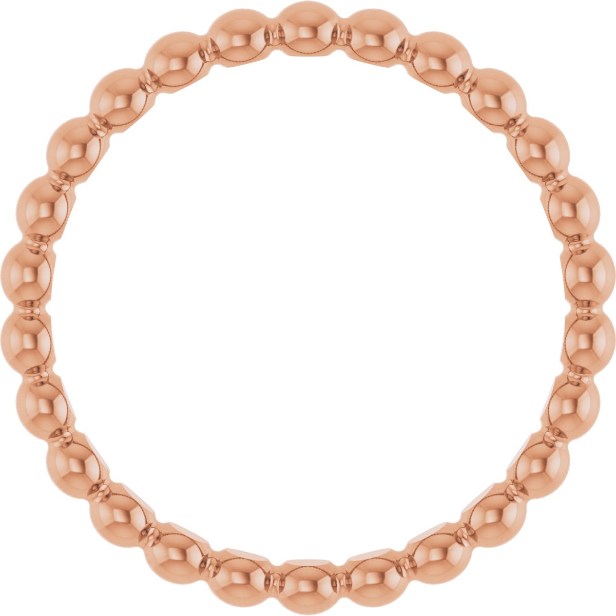 Beaded Stackable Ring in 14k rose gold