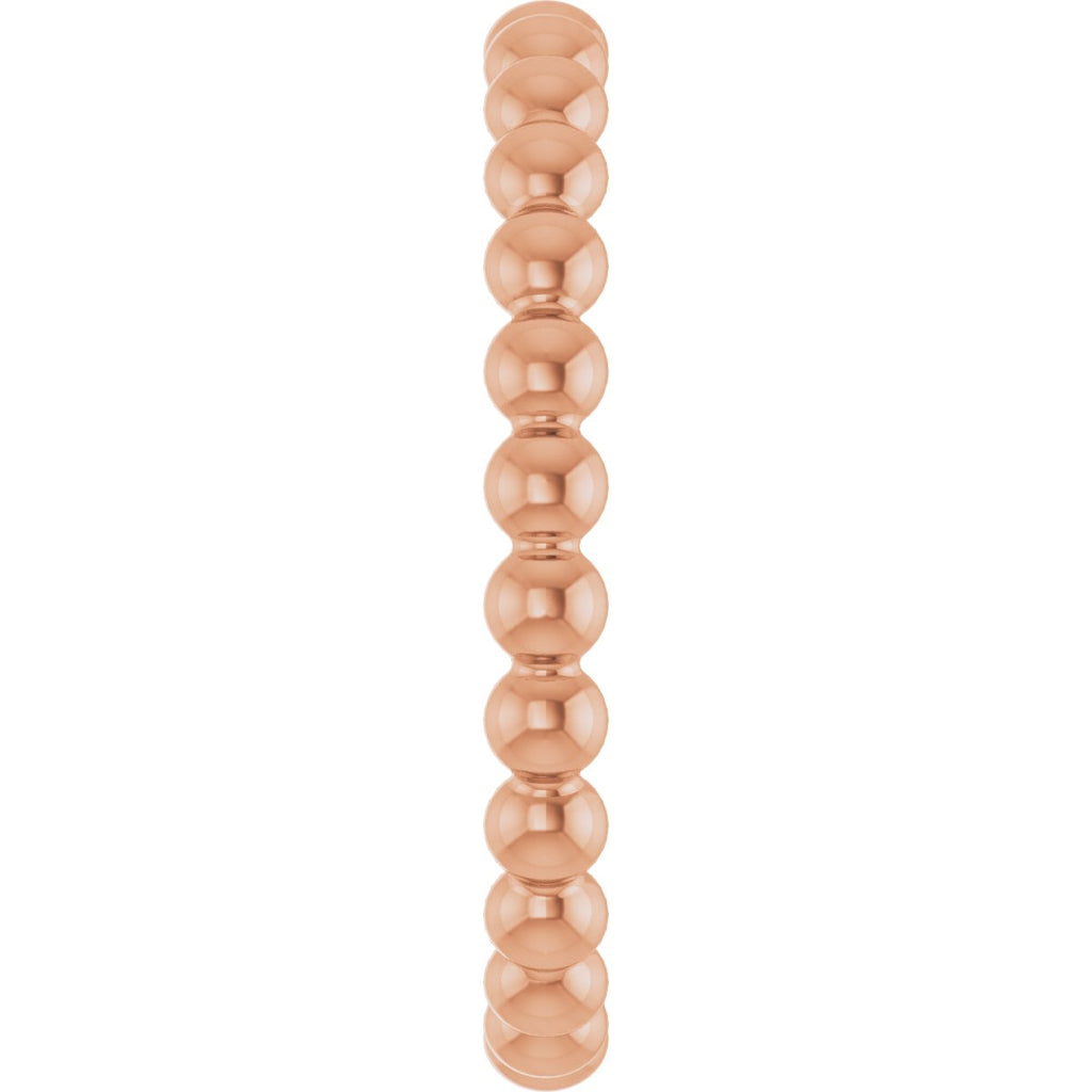 Beaded Stackable Ring in 14k rose gold