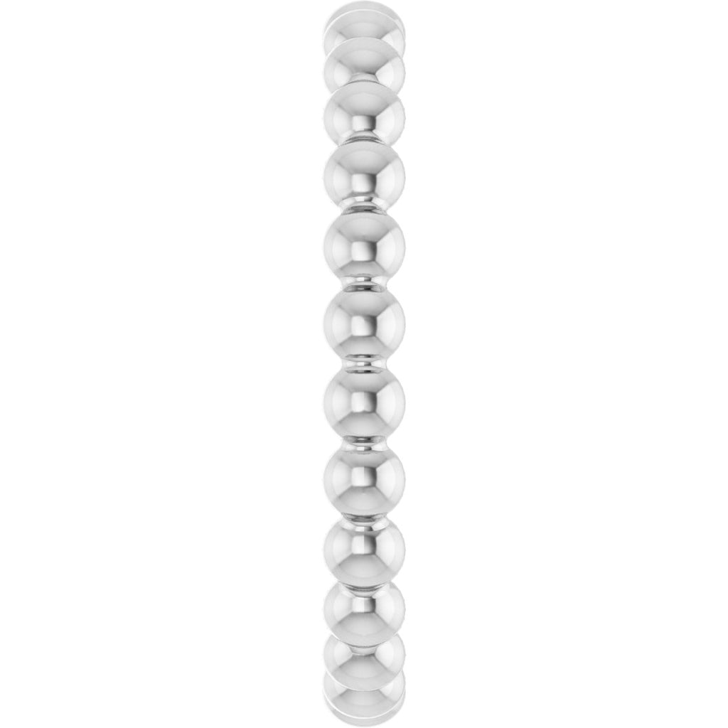 Beaded Stackable Ring in platinum