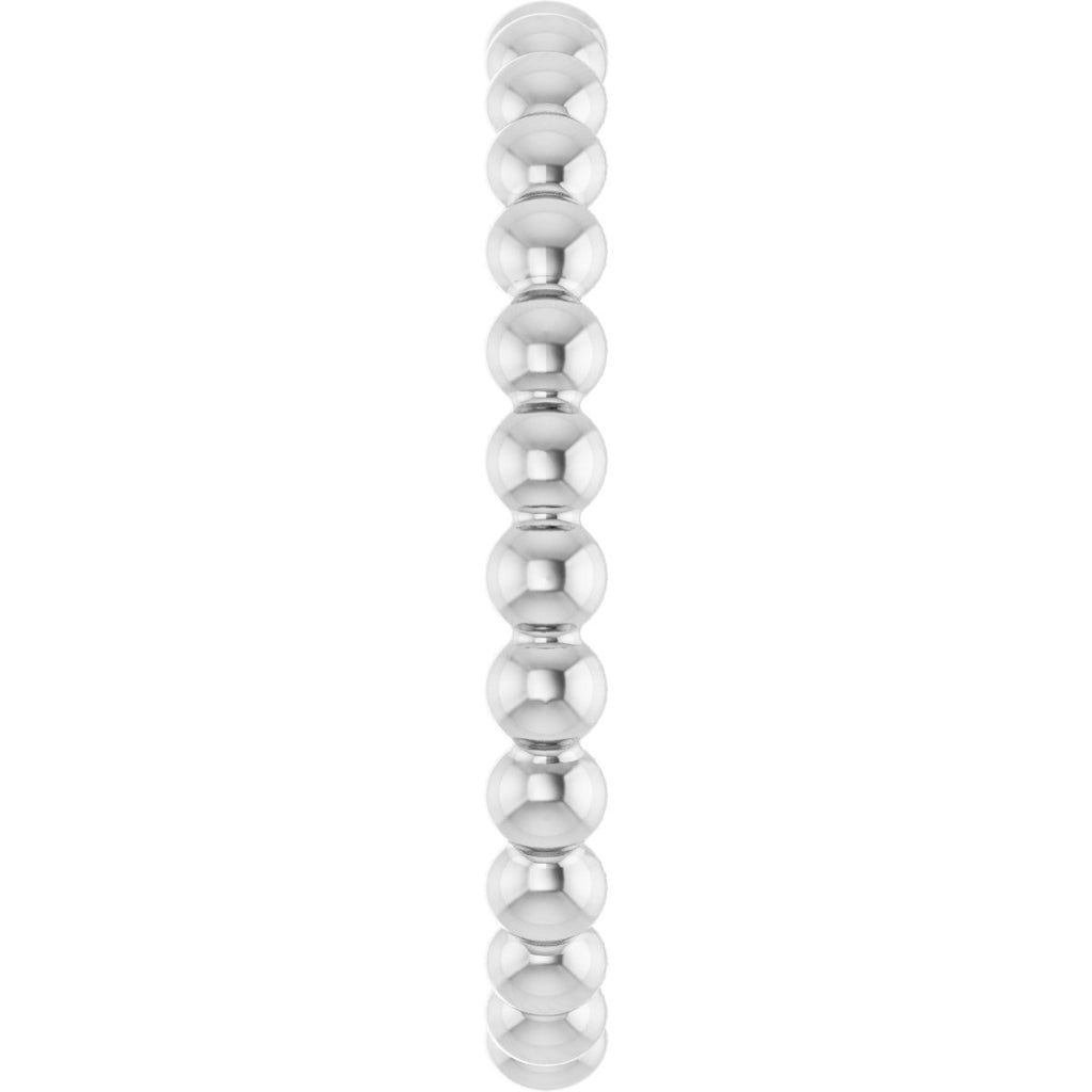 Beaded Stackable Ring in 14k white gold