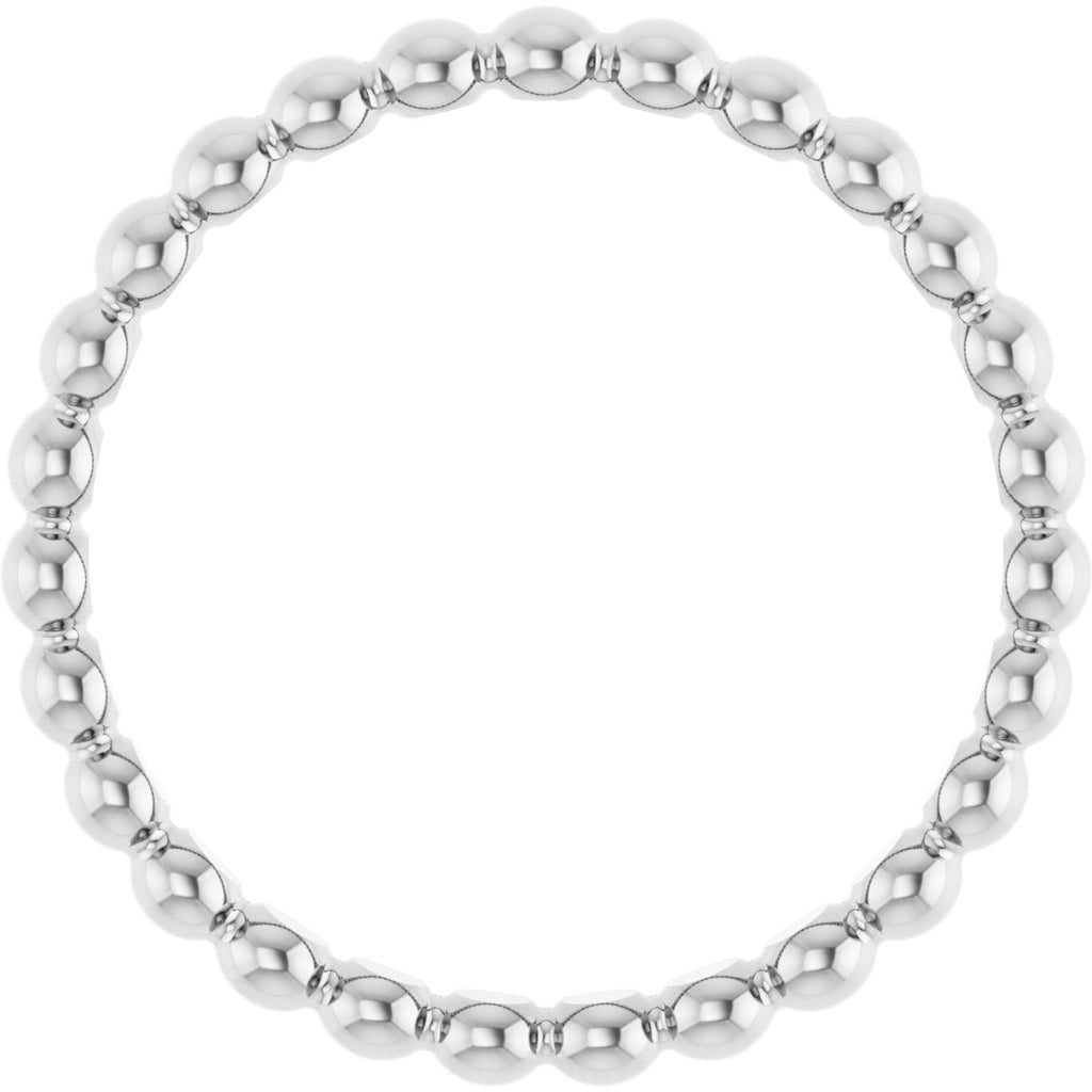 Beaded Stackable Ring in 14k white gold