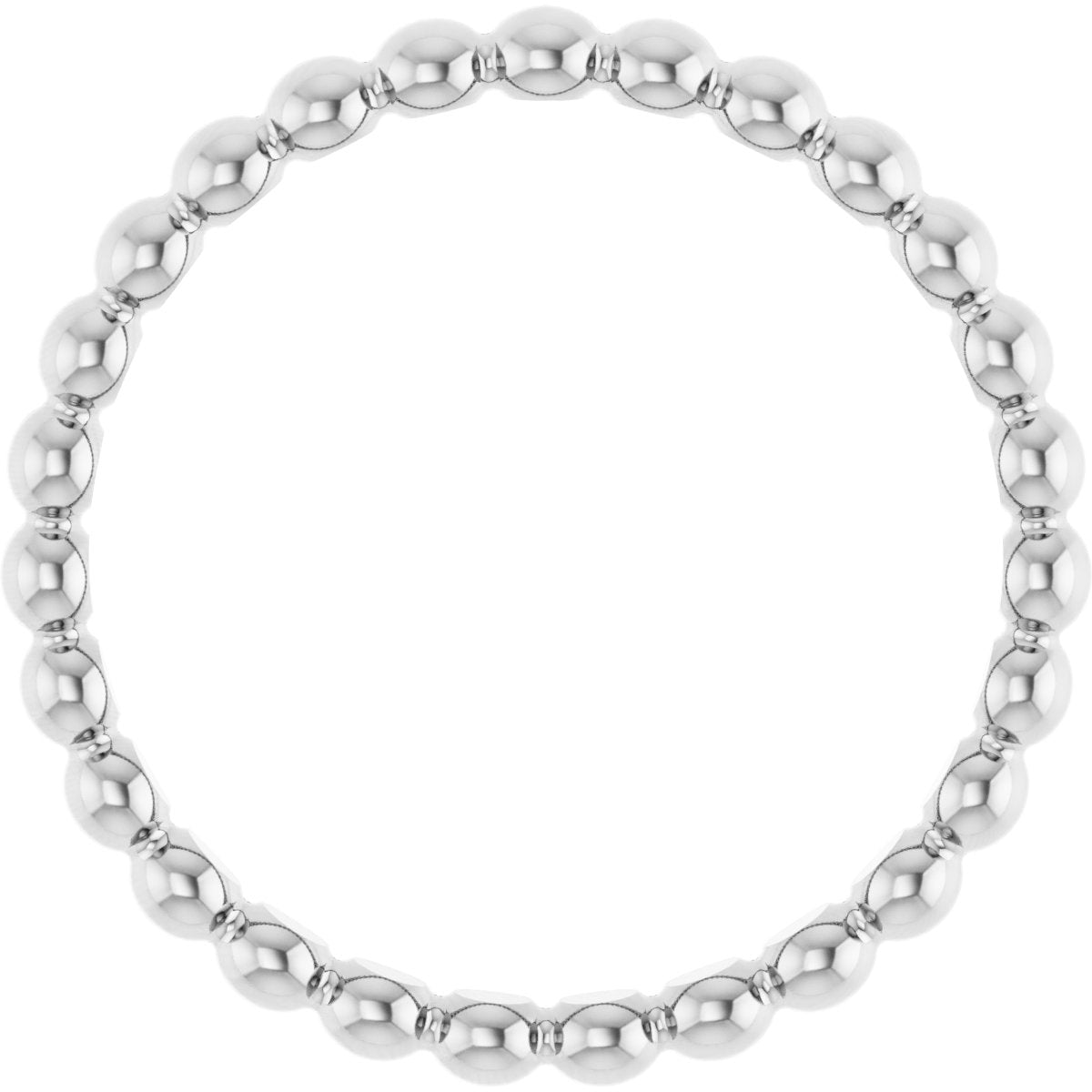 Beaded Stackable Ring in 14k white gold