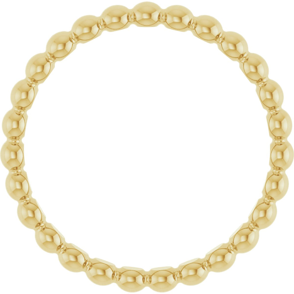 Beaded Stackable Ring in 14k yellow gold