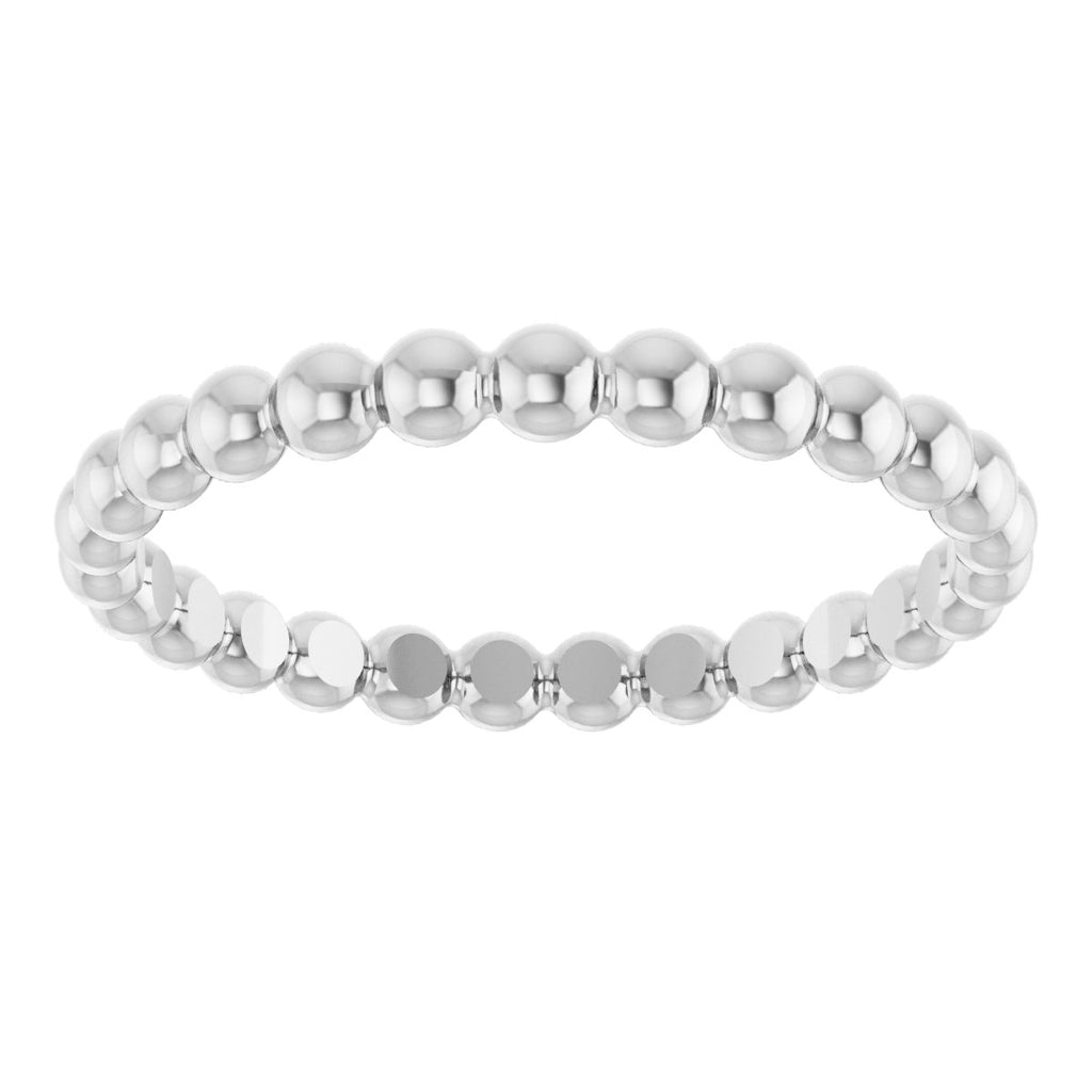 Beaded Stackable Ring in 14k white gold