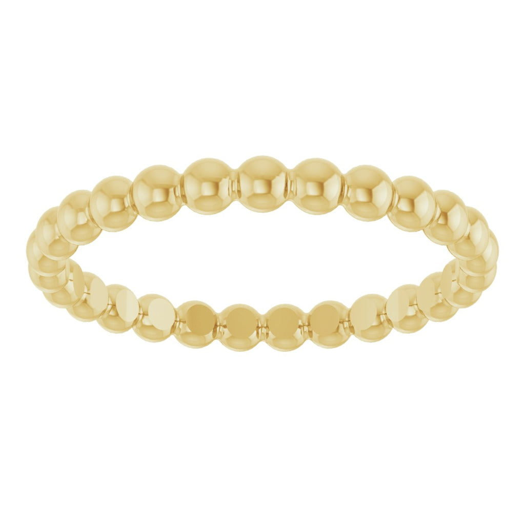 Beaded Stackable Ring in 14k yellow gold
