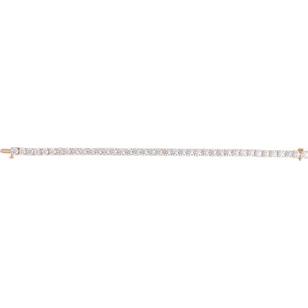 12 CTW Lab-Grown Diamond Line Bracelet in 14k rose gold