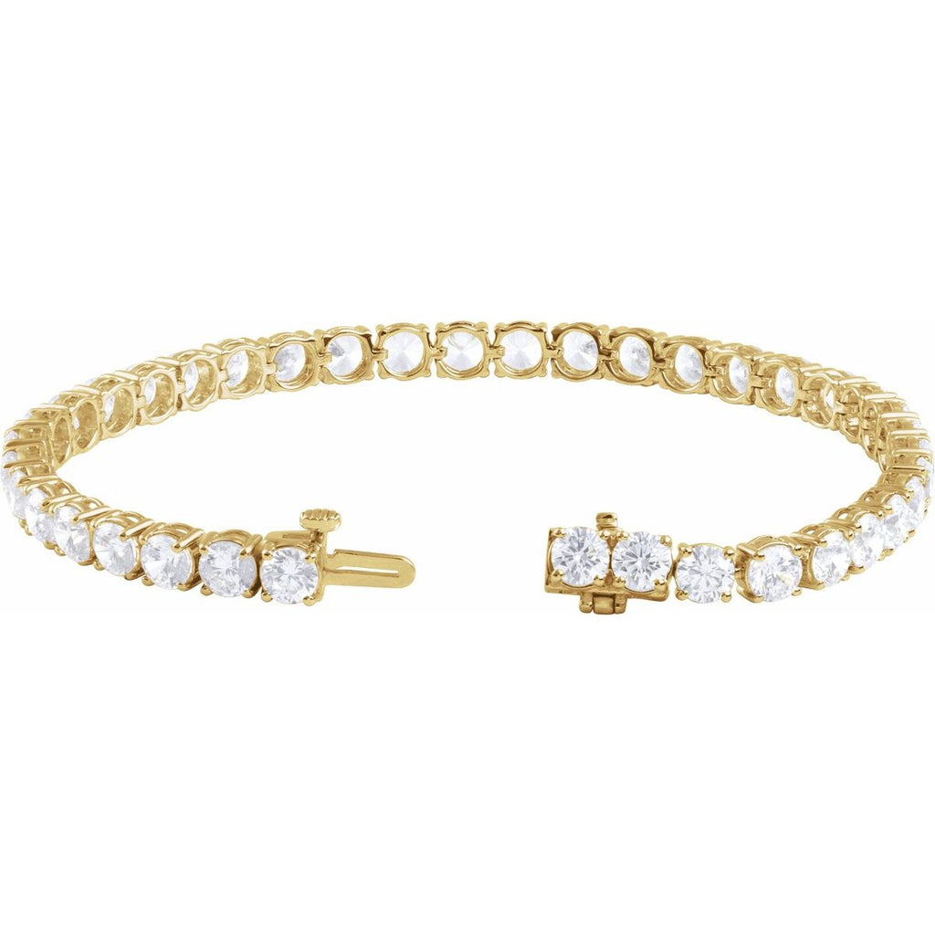 12 CTW Lab-Grown Diamond Line Bracelet in 14k yellow gold
