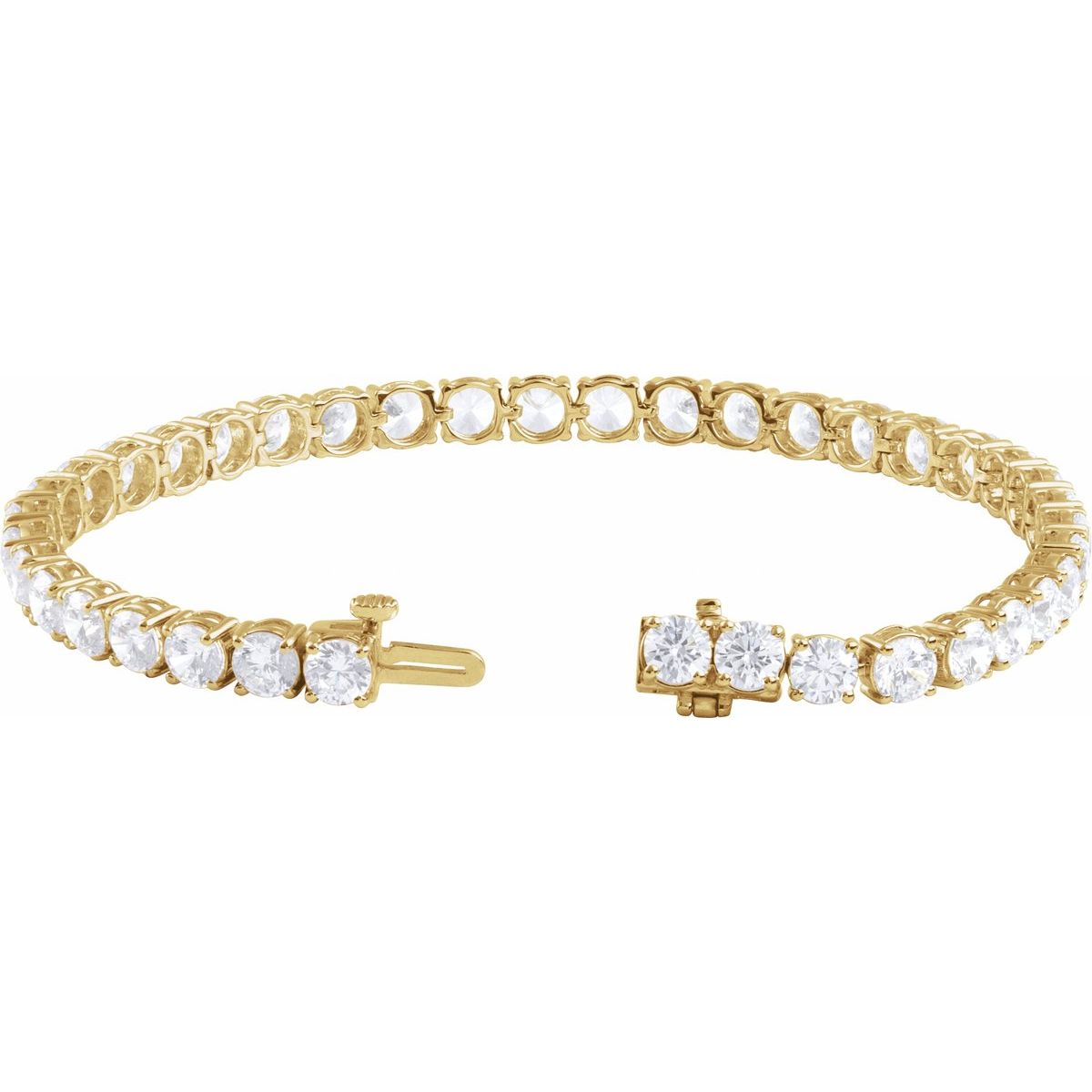 12 CTW Lab-Grown Diamond Line Bracelet in 14k yellow gold