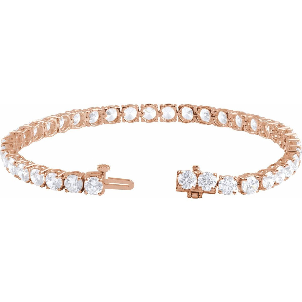 12 CTW Lab-Grown Diamond Line Bracelet in 14k rose gold
