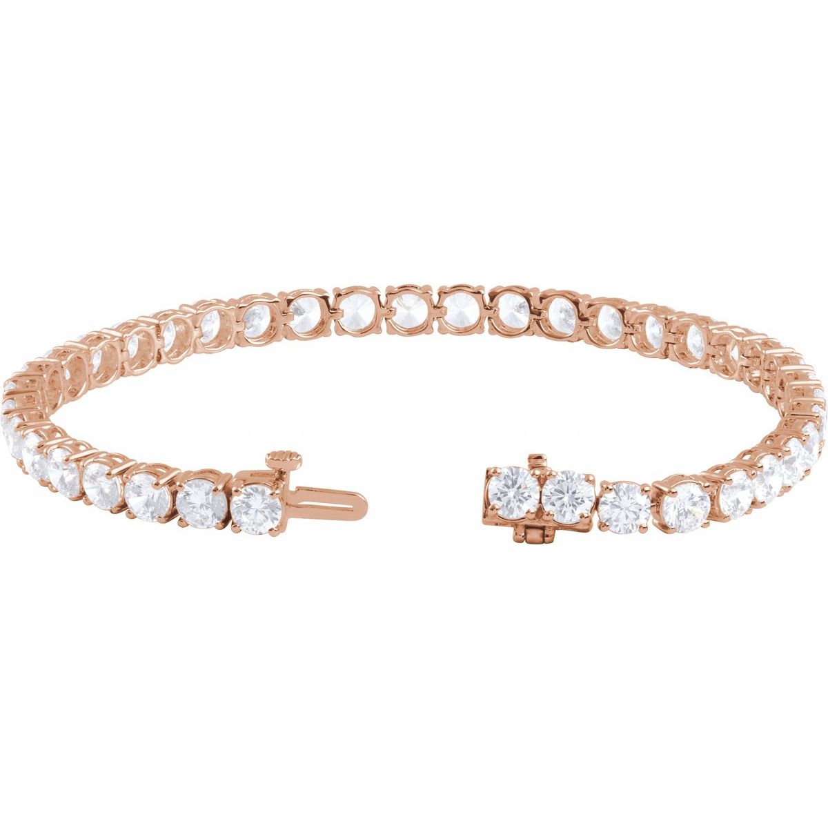 12 CTW Lab-Grown Diamond Line Bracelet in 14k rose gold