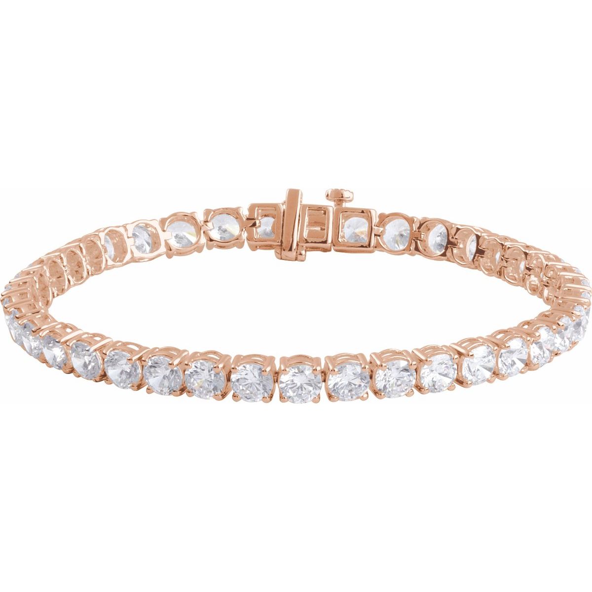 12 CTW Lab-Grown Diamond Line Bracelet in 14k rose gold